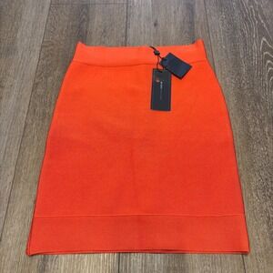 New With Tags BCBGMAXAZRIA Orange Bandage Knit Mini Skirt Size XS Dress Work